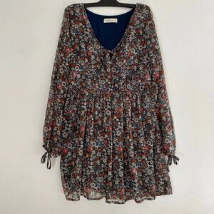 Abercrombie & Fitch Floral Babydoll Mini Dress Long Sleeve Cottagecore Size S